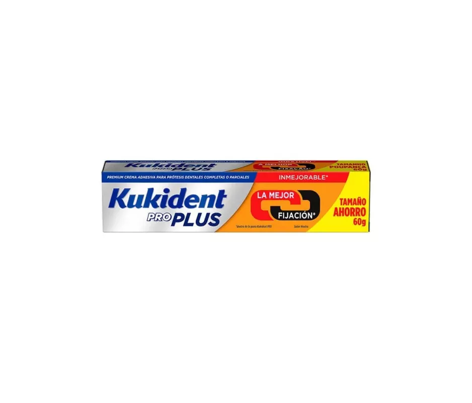 Kukident Pro Doble Accion Crema Adh Protesis Dental Neutro 60 G