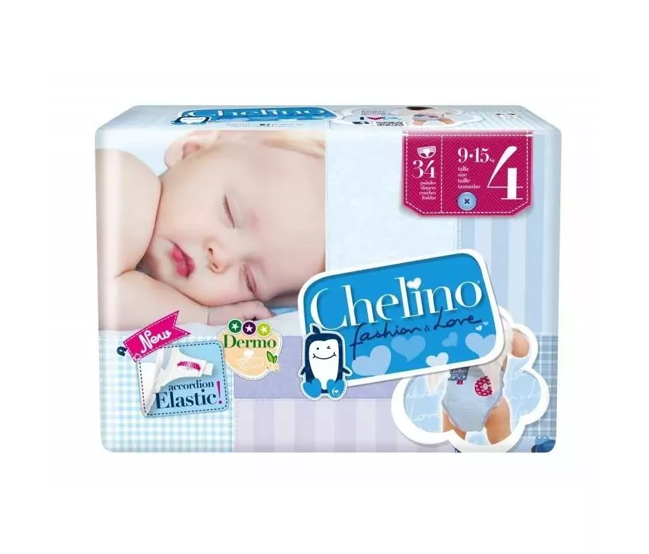 PAÑAL INFANTIL CHELINO FASHION & LOVE T- 4 (9 - 15 KG) 36 PAÑALES