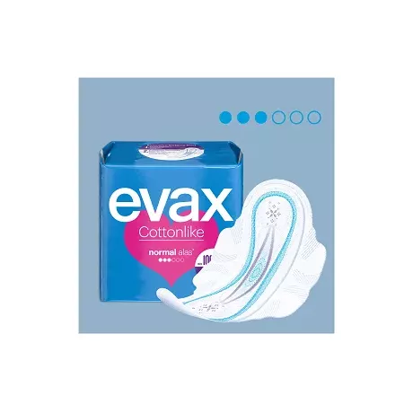 Compresas Higienicas Femeninas Evax Cottonlike Normal Con Alas 16 Compresas