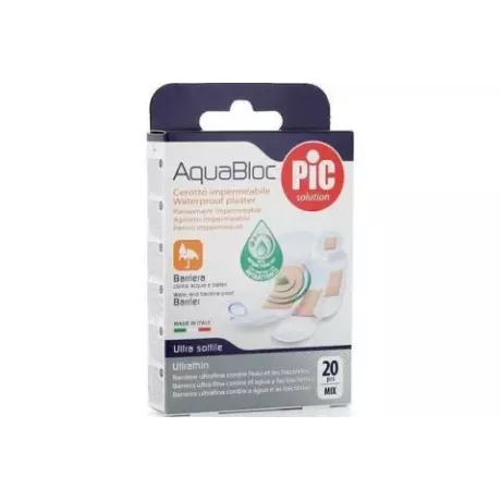 Pic Aquabloc com curativo adesivo bactericida sortido 20 U