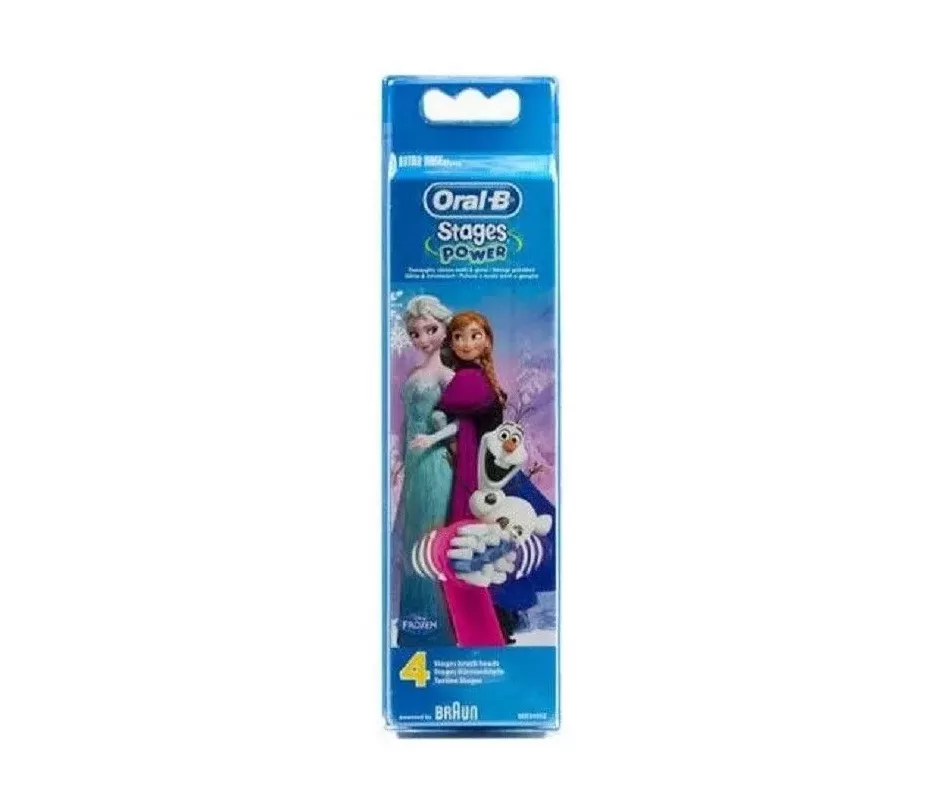 CEPILLO DENTAL ELECTRICO ORAL-B KIDS FROZEN II +3 AÑOS SUAVE CABEZAL REPUESTO 4 UNIDADES