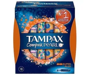 Tampão Tampax Compak Pearl 100% Algodon Super Plus 16 U