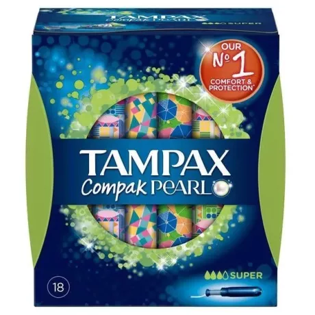 Tampax Compak Pearl Tampon 100%Algodon Super 16 U