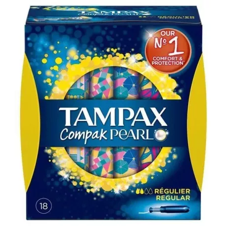 Tampax Compak Pearl Tampon 100%Algodon Regular 16 U