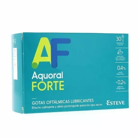 Colírio lubrificante estéril Aquoral Forte 30 monodose 0,5 ml