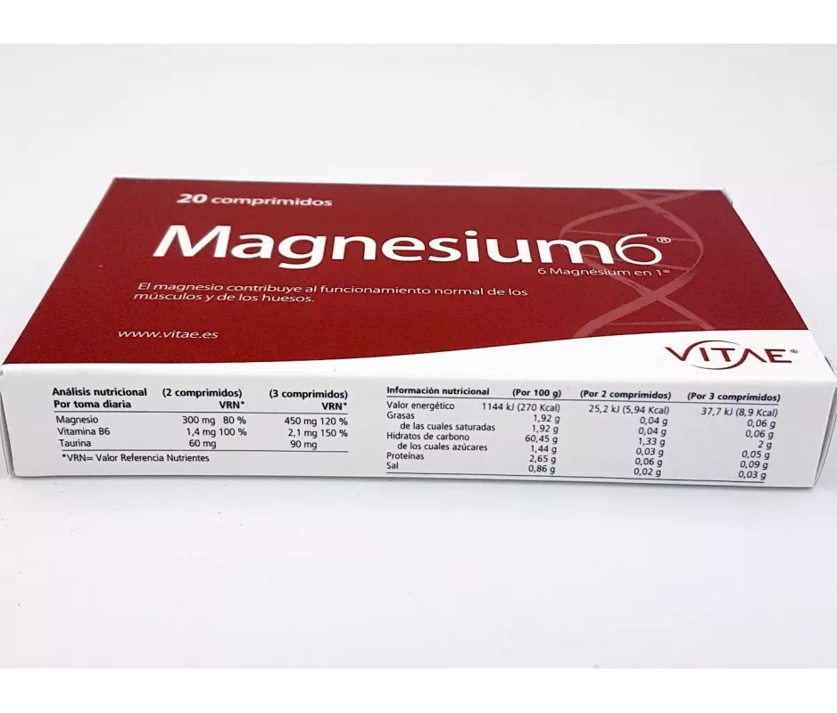 Magnesium 6 20 Comprimidos Vitae | Tufarma.online