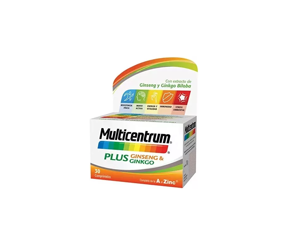 Multicentrum Plus Ginseng e Ginkgo 30 Comprimidos