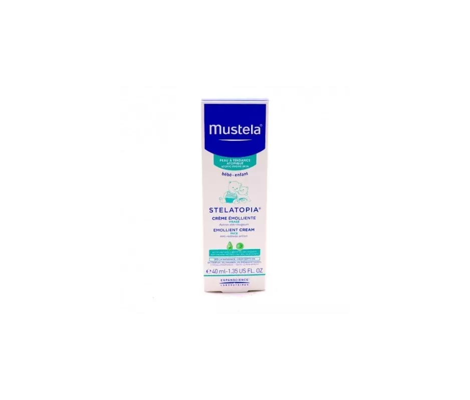 Stelatopia Creme Rosto Emoliente Pele Atópica Mustela 1 Recipiente 40 Ml