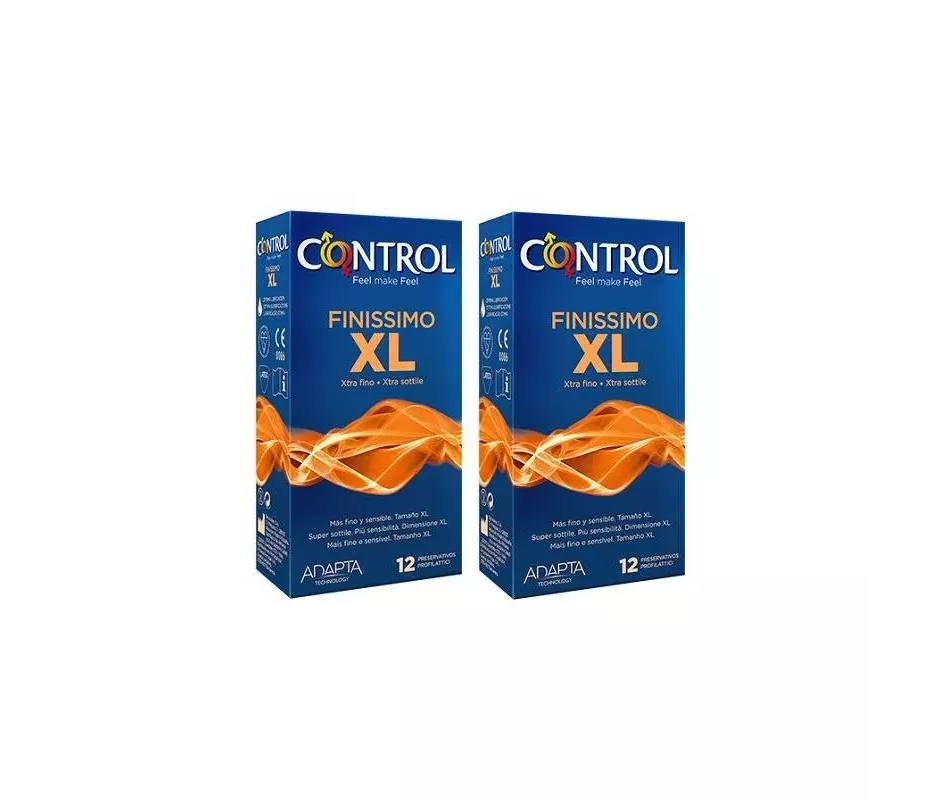 Preservativos Control Finissimo Xl 12 Unidades + 12 Unidades Pacote Poupança