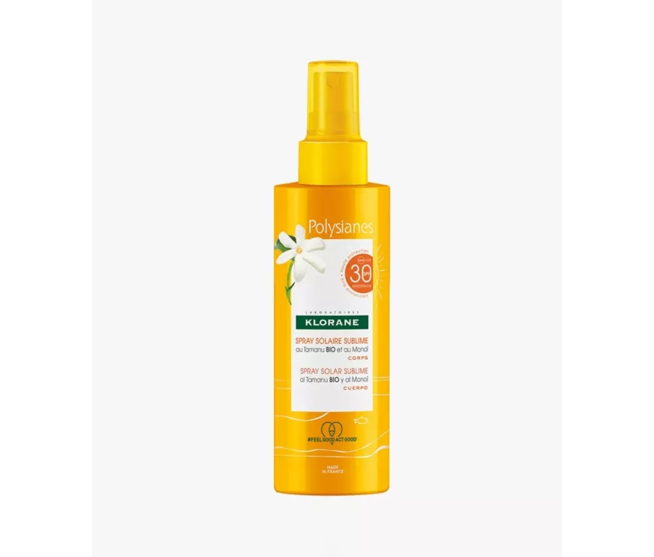 Klorane Polysianes Al Tamanu Bio Y Al Monoï Sublime Solar Spray Spf 30 Corpo 1 Recipiente 200 Ml