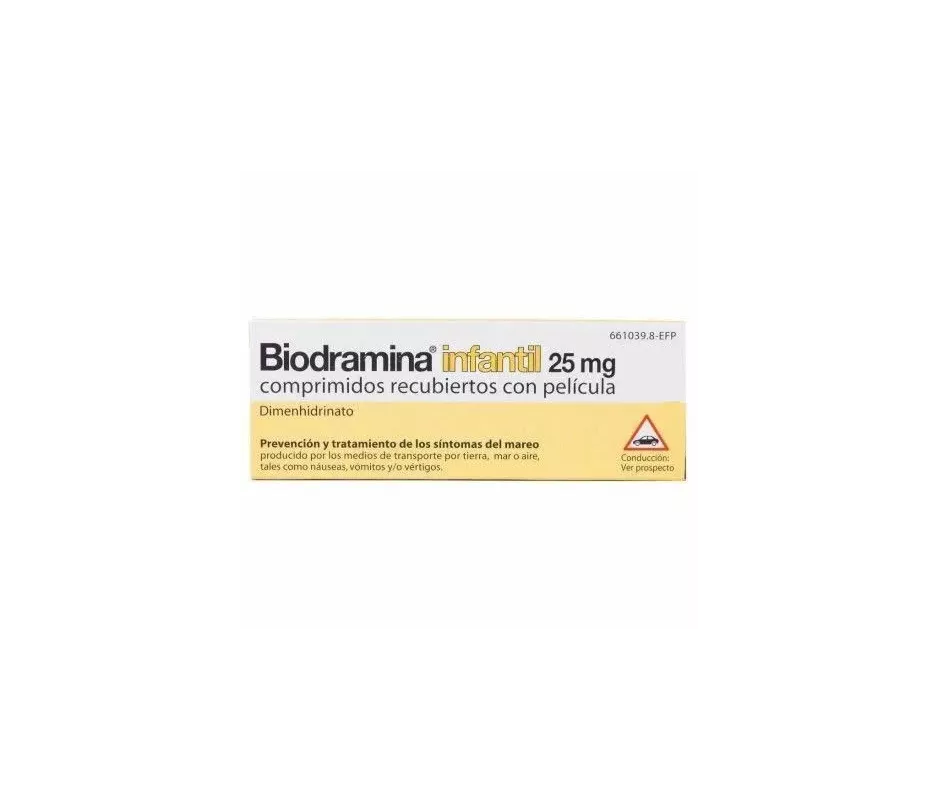 Biodramina infantil 25 mg 12 comprimidos