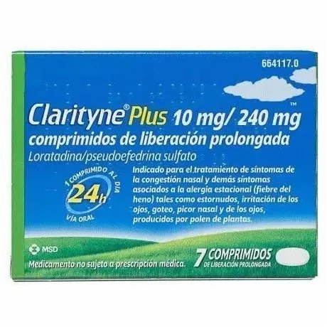 Clarityne Plus 10/240 mg 7 comprimidos de liberação prolongada