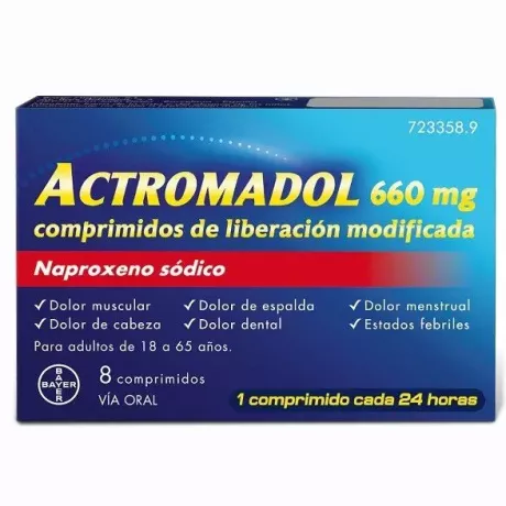 Actromadol 660 Mg 8 Comprimidos de Liberação Modificada