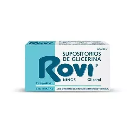 Supositórios de glicerina Rovi para crianças 1,44 G 15 supositórios