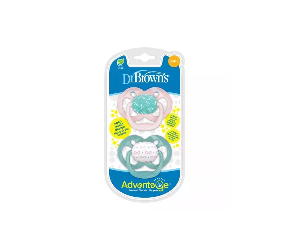 Chupete Silicona Dr Brown´S Advantage Reversible 2 Unidades 0-6 Meses Talla 1 Colores Surtidos