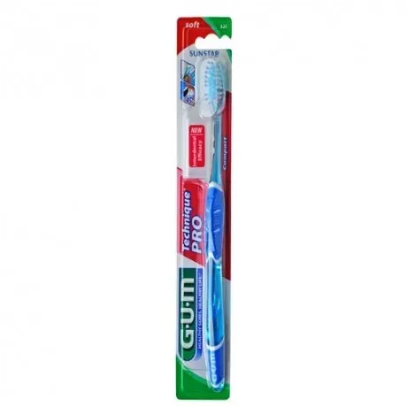 GUM 525 TECHNIQUE PRO COMPACTO ESCOVA DE DENTES MACIA PARA ADULTO