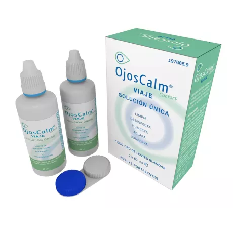 Lentes de Contato Soft Ojoscalm Solução Única 2 Recipientes de Viagem 60 Ml