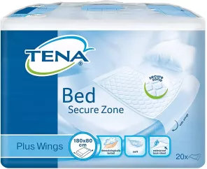Protector De Cama Tena Bed Plus Wings 20 Unidades 180 Cm X 80 Cm