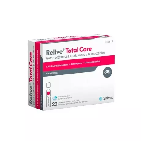 Gotas oftálmicas estéreis Relive Total Care 20 Dose única 0,4 ml