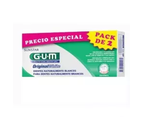GUM ORIGINAL WHITE PASTA DENTAL  2 TUBOS 75 ML