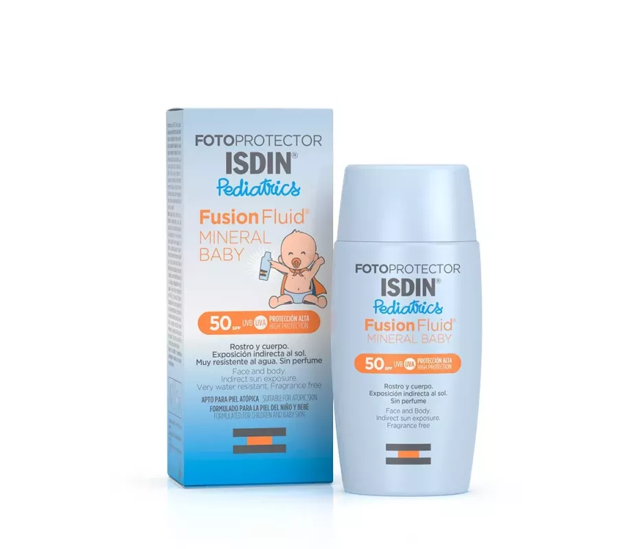 Fotoprotetor Isdin Spf 50 Fusion Fluid Mineral Pediatrics Baby 1 Envase 50 Ml