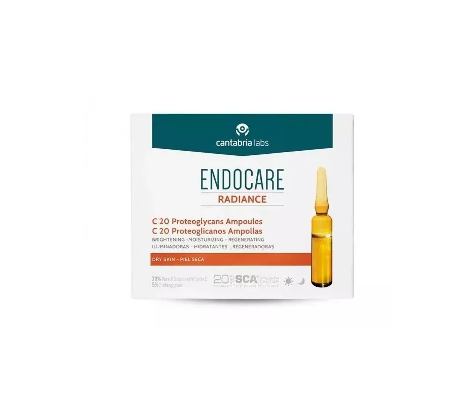 Endocare C20 Proteoglicanos Clareador Hidratante Antioxidante Ampolas 30 Ampolas 2 Ml