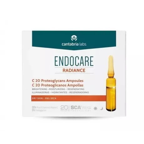 Endocare C20 Proteoglicanos Clareador Hidratante Antioxidante Ampolas 30 Ampolas 2 Ml