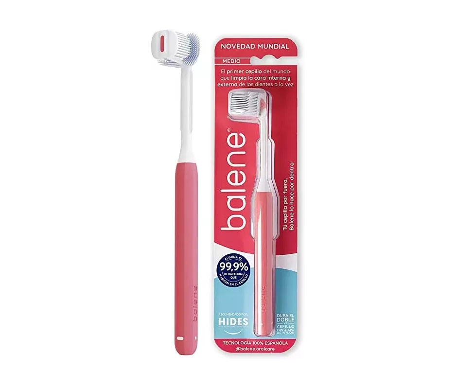 Cepillo Dental Adulto Balene 1 Unidad Medio Color Coral