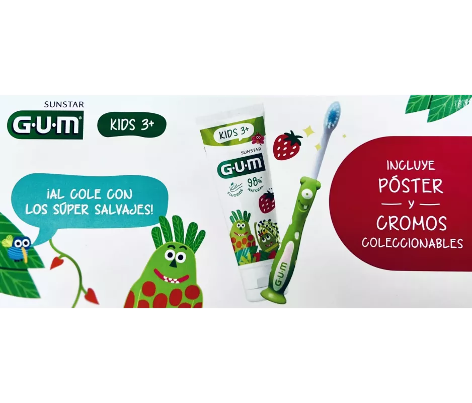 Gum Pack Kids 3+ Gum Pasta + Cepillo + Mini Colutorio
