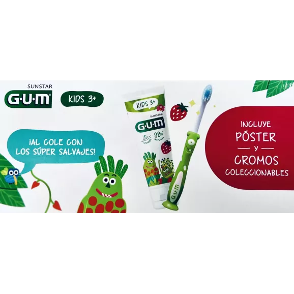 Gum Pack Kids 3+ Gum Pasta + Cepillo + Mini Colutorio