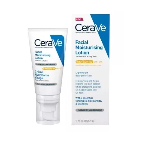 Cerave Locion Hidratante De Rostro SPF 50 1 Tubo 52 Ml