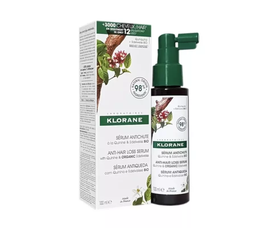 KLORANE SERUM ANTICAIDA A LA QUININA Y EDELWEISS BIO  1 FRASCO CON PULVERIZADOR 100 ML