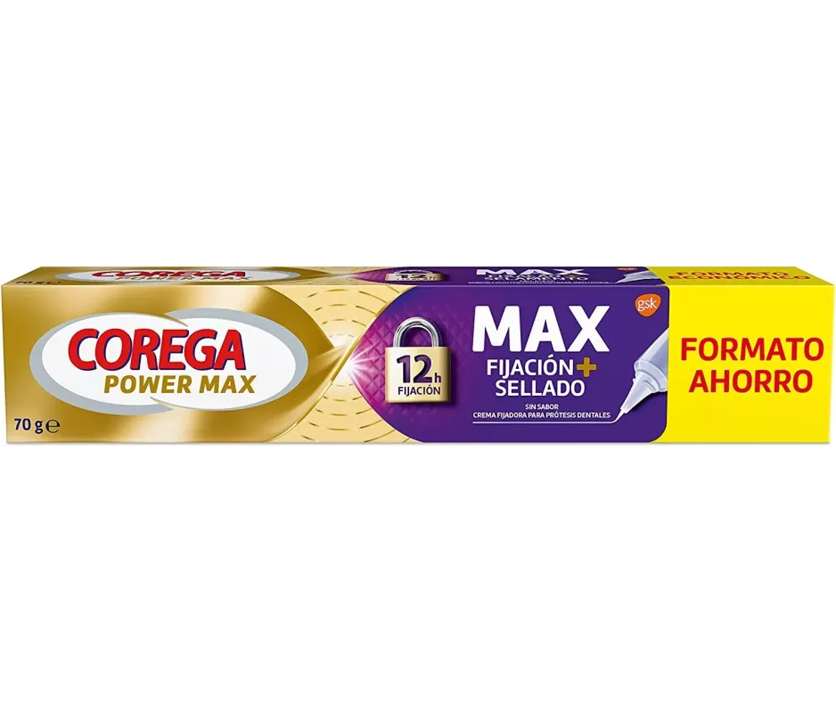 Corega Max Fixação + Vedação Prótese Dentária Adesiva 70 G Sem Sabor