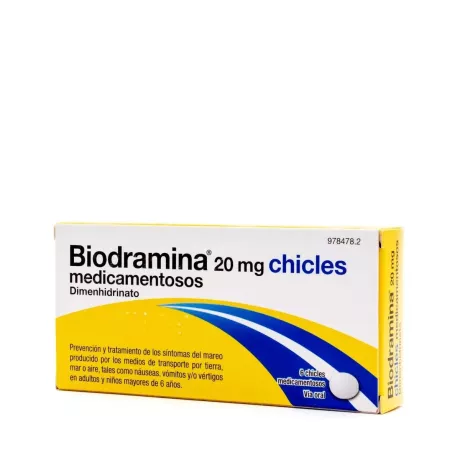 Biodramina 20 Mg 6 Chicles