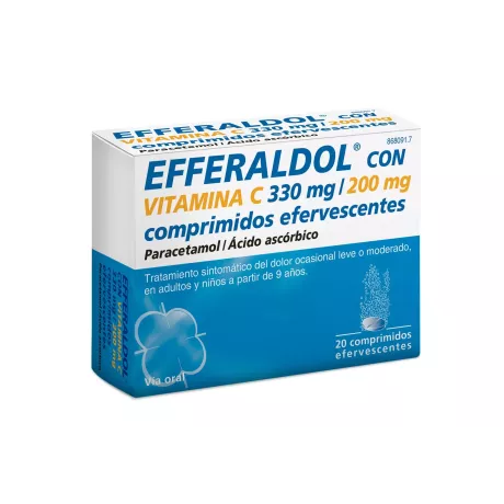 Efferaldol Con Vitamina C 330 Mg/200 Mg 20 Comprimidos Efervescentes