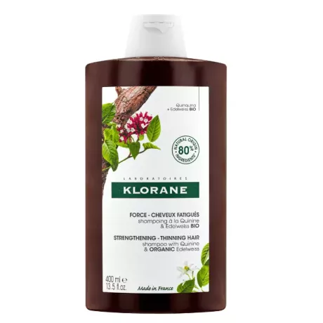 SHAMPOO KLORANE COM QUININO E EDELWEISS BIO 1 PACOTE 400 ML