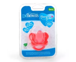 Chupeta de silicone Dr Brown´S 1 peça rosa 0-6 M