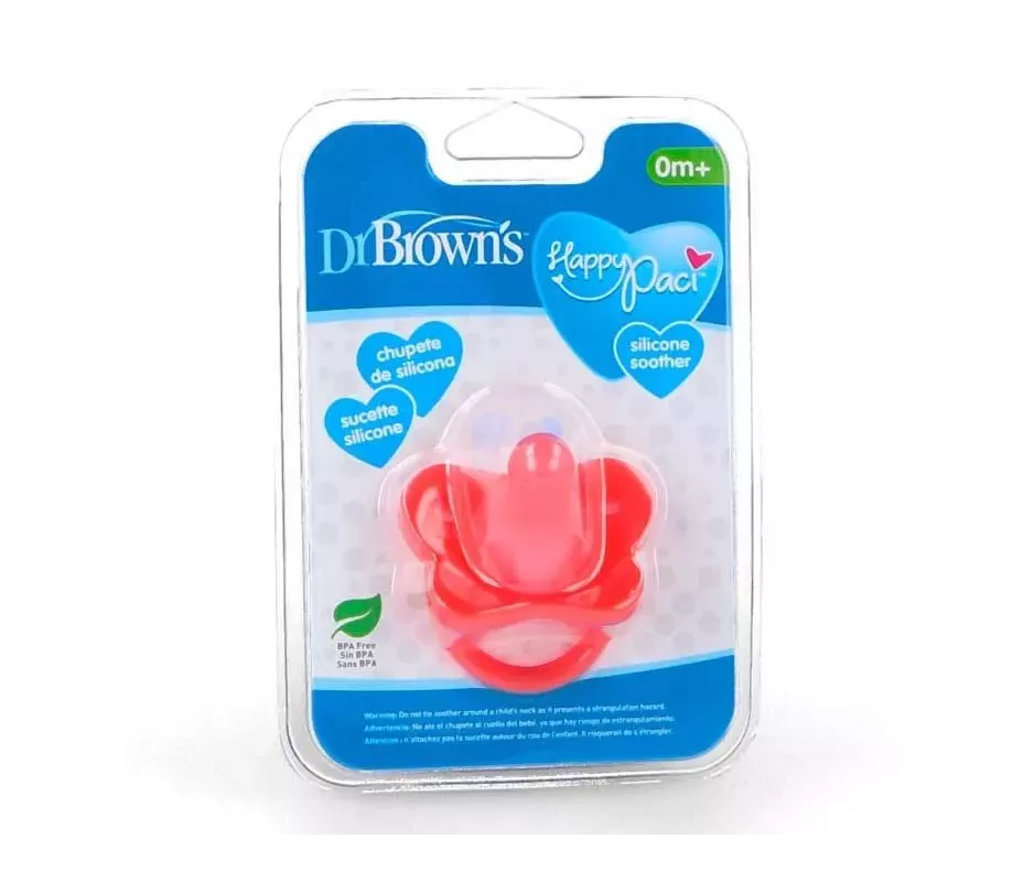 Chupeta de silicone Dr Brown´S 1 peça rosa 0-6 M