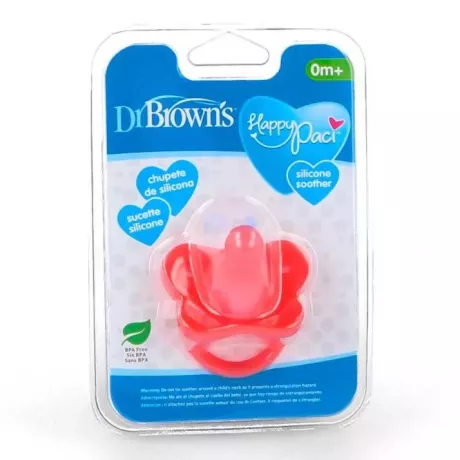 Chupeta de silicone Dr Brown´S 1 peça rosa 0-6 M