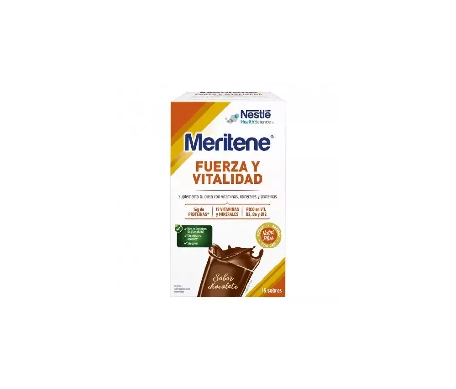 MERITENE FORÇA E VITALIDADE SHAKE 15 ENVELOPES 30 G SABOR CHOCOLATE