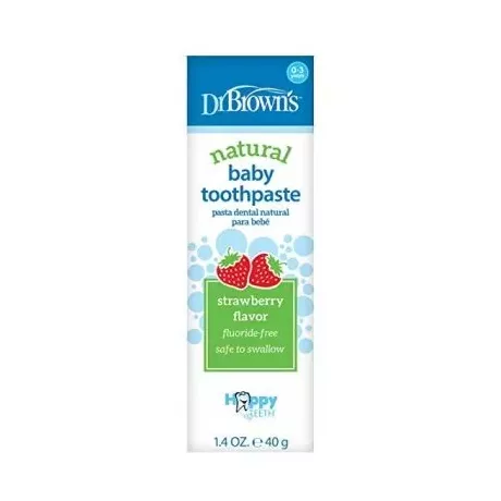 Creme dental infantil natural Baby Dr Brown 1 embalagem 40 g morango