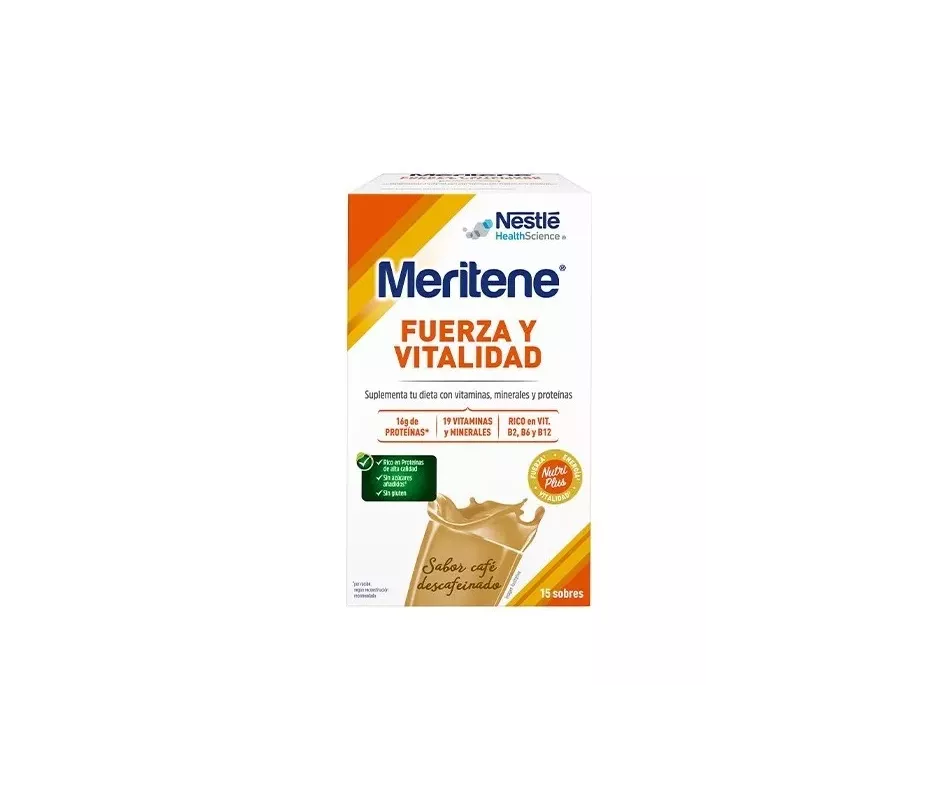 Shake Meritene Força e Vitalidade 15 Envelopes 30 G Sabor Café Descafeinado