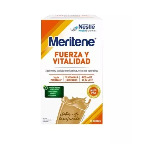 Shake Meritene Força e Vitalidade 15 Envelopes 30 G Sabor Café Descafeinado