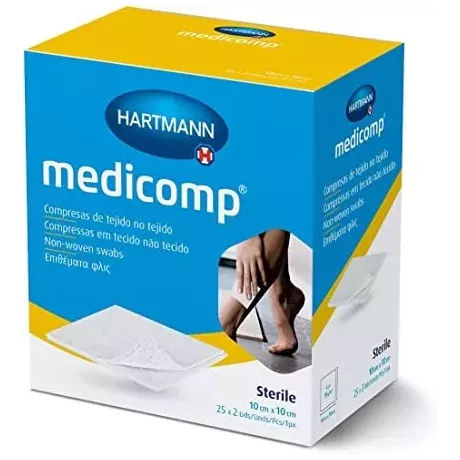 MEDICOMP COMPRESAS DE TEJIDO NO TEJIDO ESTERILES  50 UNIDADES 10 CM X 10 CM