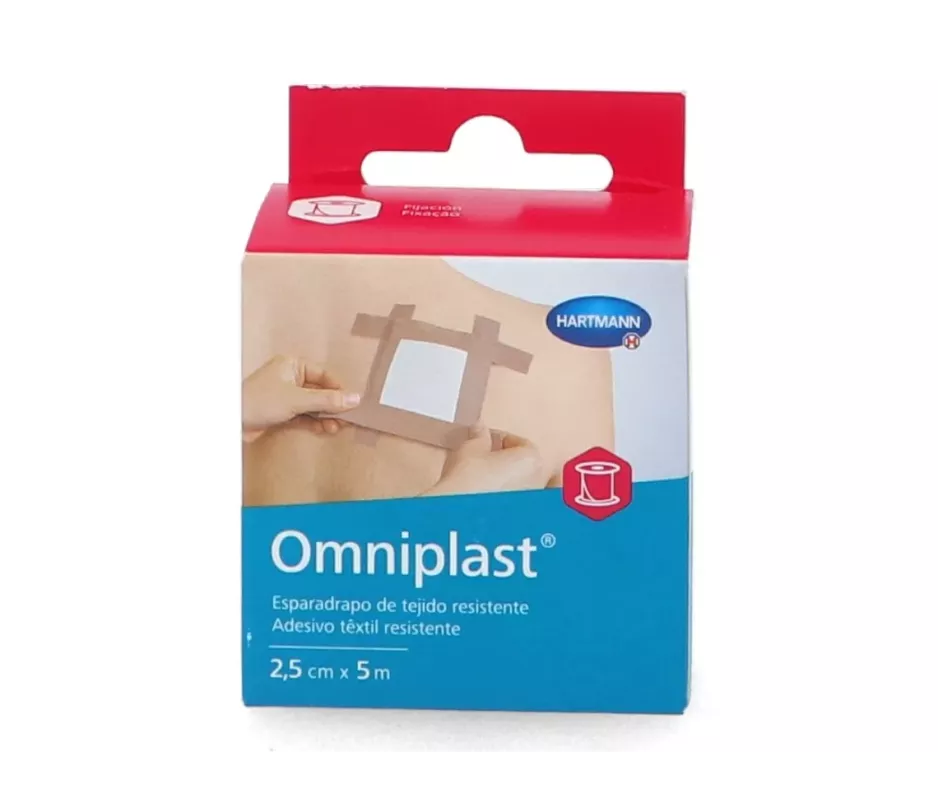 Gesso Hipoalérgico Tecido Resistente Omniplast 1 Unidade 5 M X 2,5 Cm