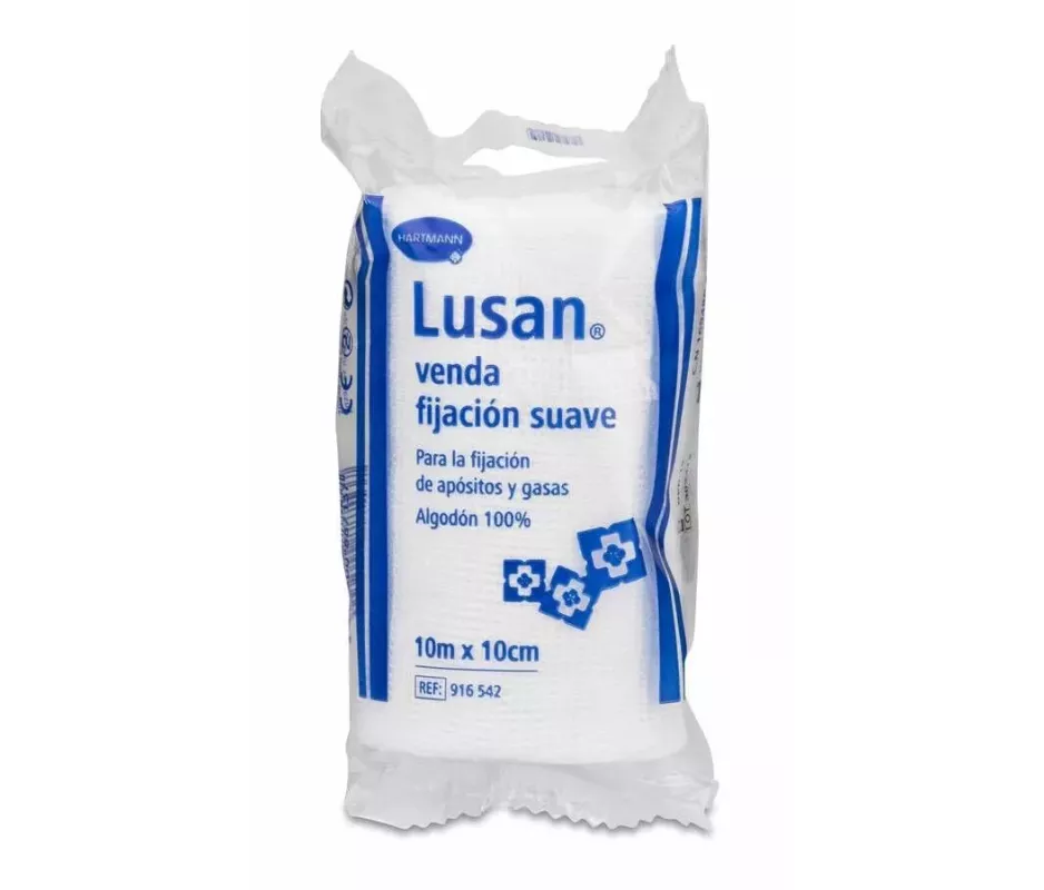 Bandagem de Gaze Hidrofílica Cambric Lusan Fixação Suave 1 Unidade 10 X 10 Cm