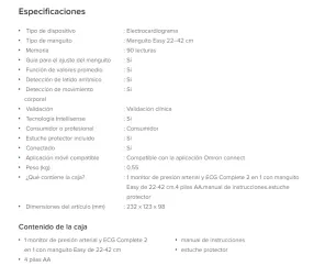 MONITOR DE PRESION ARTERIAL OMRON COMPLETE