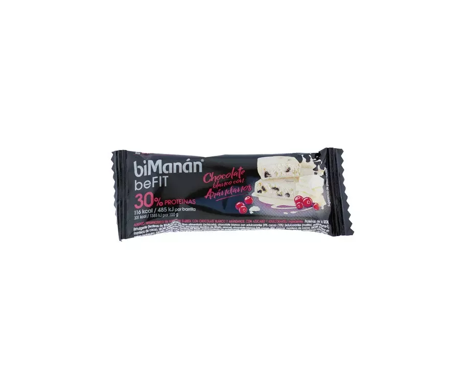 BIMANAN BEFIT BARRITA 35 G SABOR CHOCOLATE BLANCO CON ARANDANOS