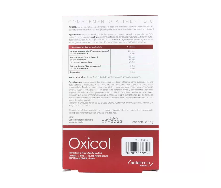 OXICOL 28 CAPSULAS