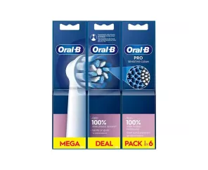 Cepillo Dental Electrico Recambio Oral-B Sensitive Clean 6 Cabezales